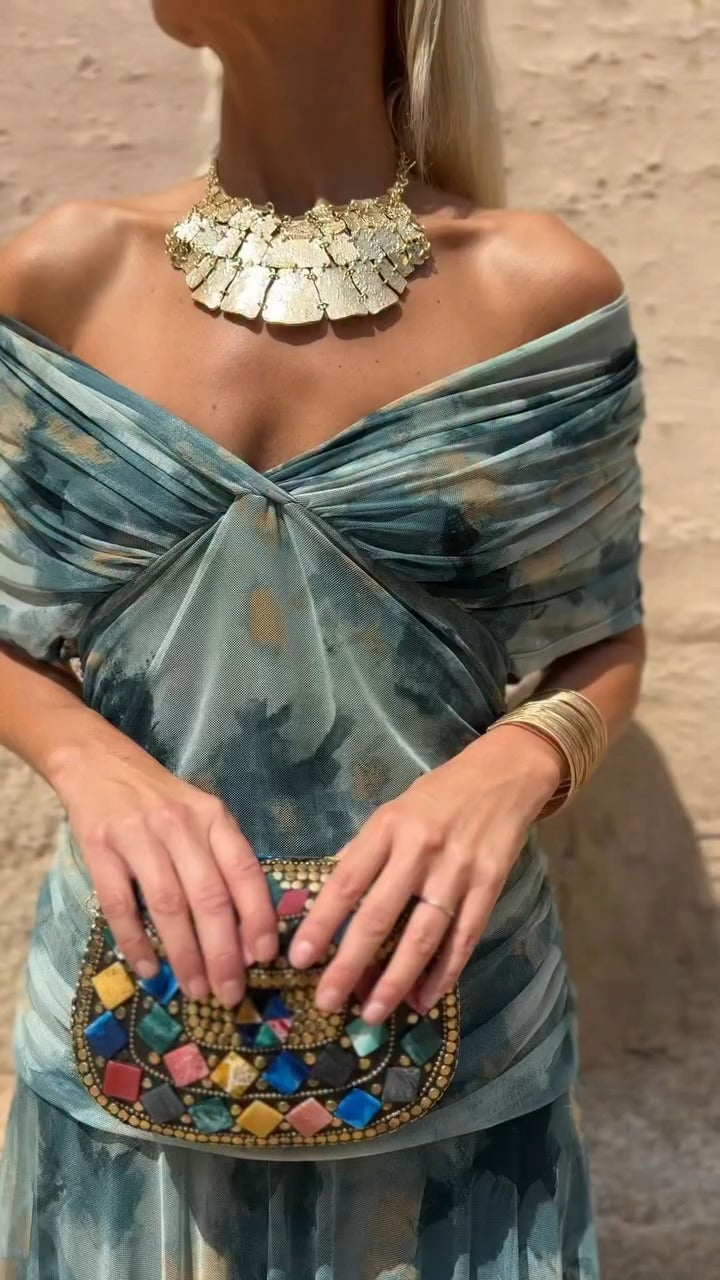 Teal Tie Dye Maxi Dress