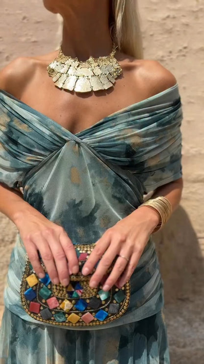 Teal Tie Dye Maxi Dress