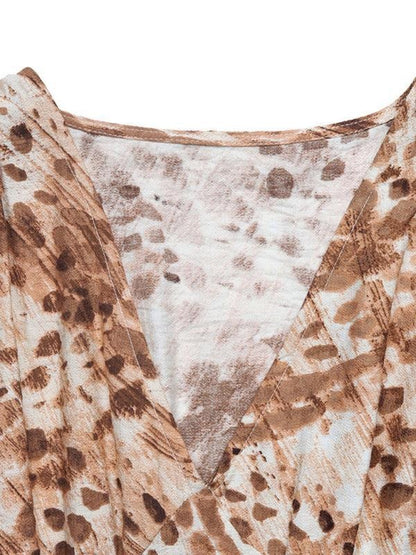 Groovy Long Sleeve V-Neck Midi Dress