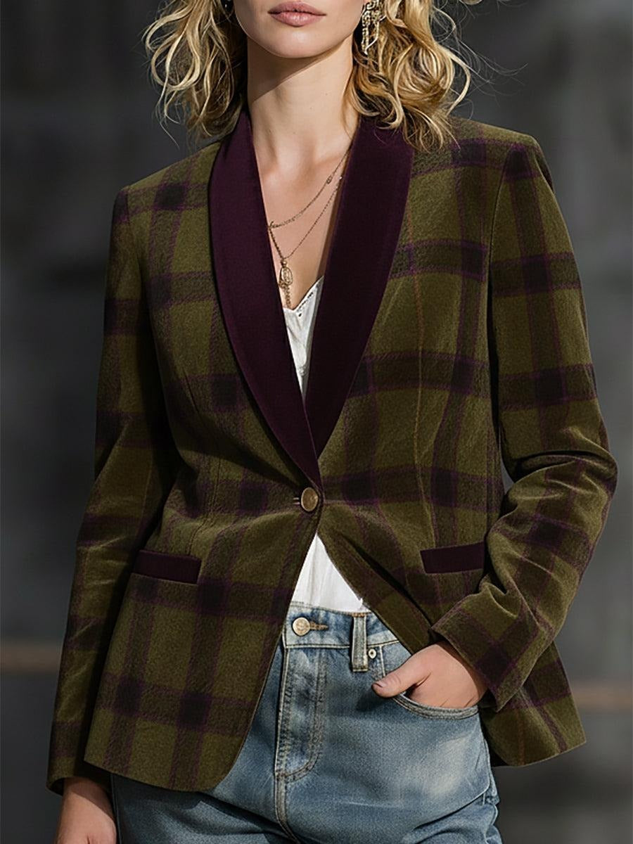 Retro Long Sleeve Check Outerwear