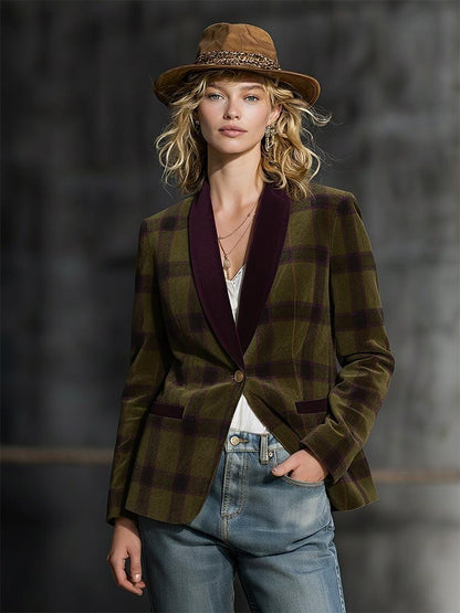 Retro Long Sleeve Check Outerwear