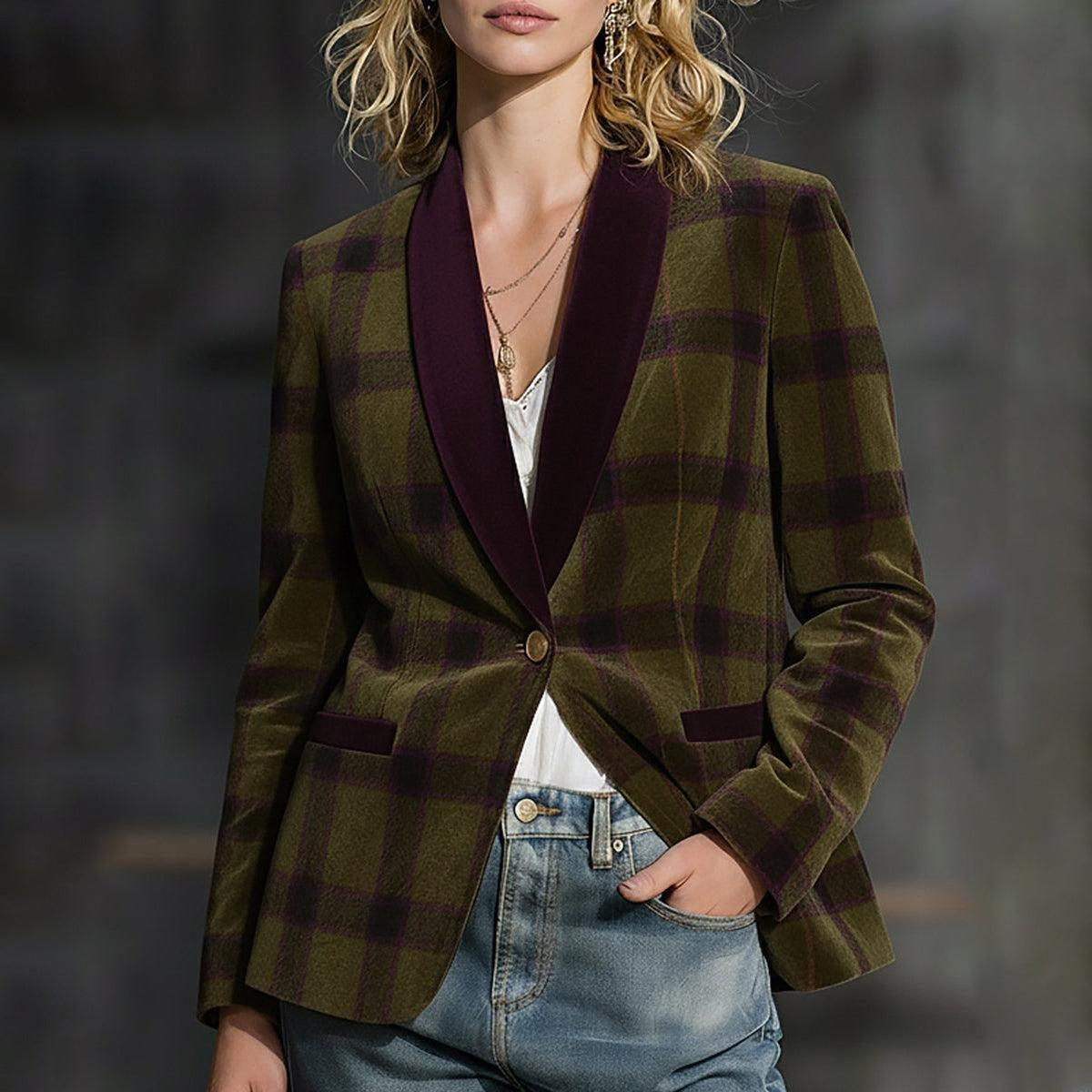 Retro Long Sleeve Check Outerwear