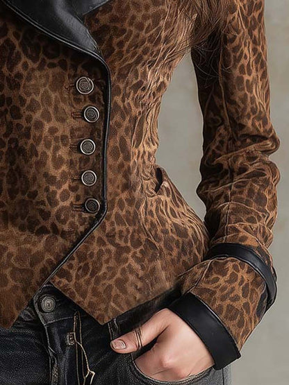 WIld Long Sleeve Leopard Blazer