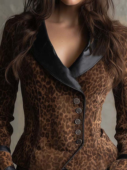 WIld Long Sleeve Leopard Blazer