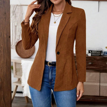 Retro Plain Long Sleeve Outerwear