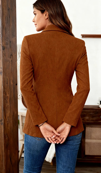 Retro Plain Long Sleeve Outerwear