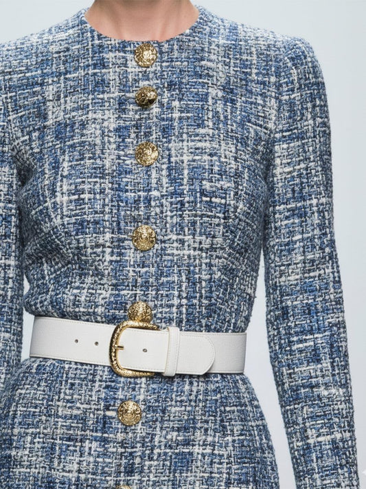 Trendy Long Sleeve Blue Maxi Dress