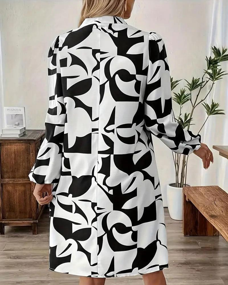 Groovy V-Neck Long Sleeve Mini Dress