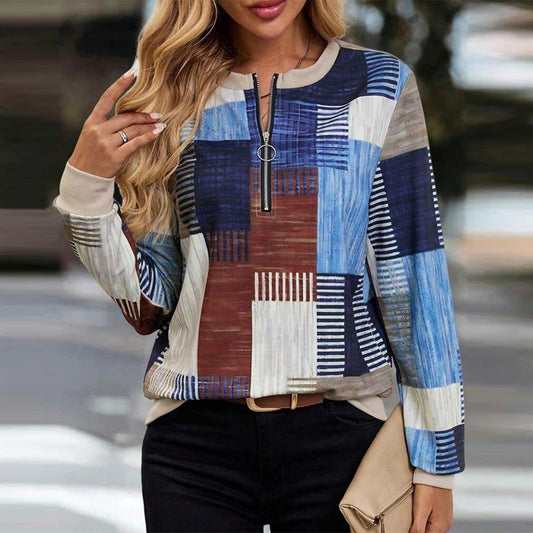 Modern Blue Long Sleeve Top