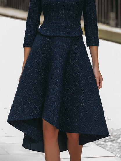 Midnight Symphony High-Low Cocktail Dress