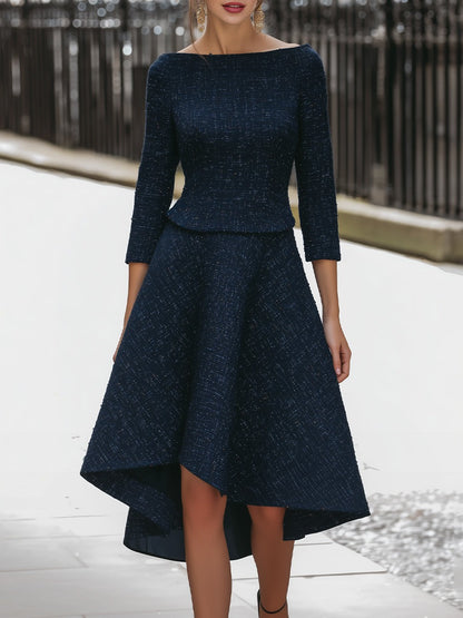 Midnight Symphony High-Low Cocktail Dress