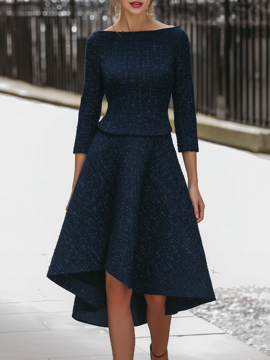 Midnight Symphony High-Low Cocktail Dress