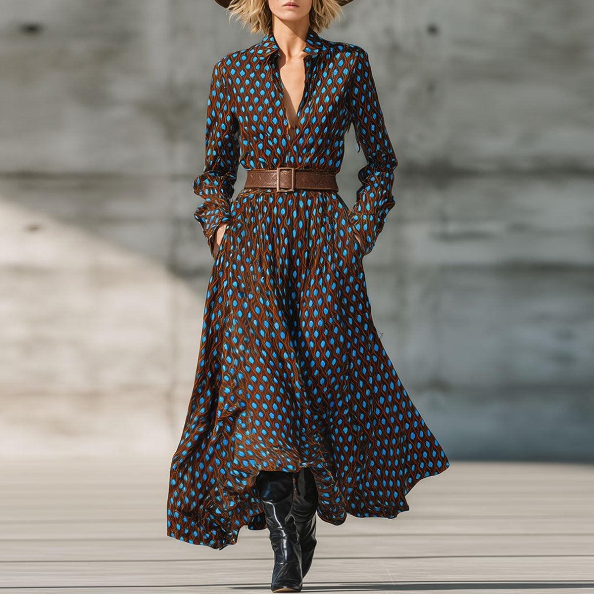 Trendy Blue Maxi Dress With Flowing Silhouette