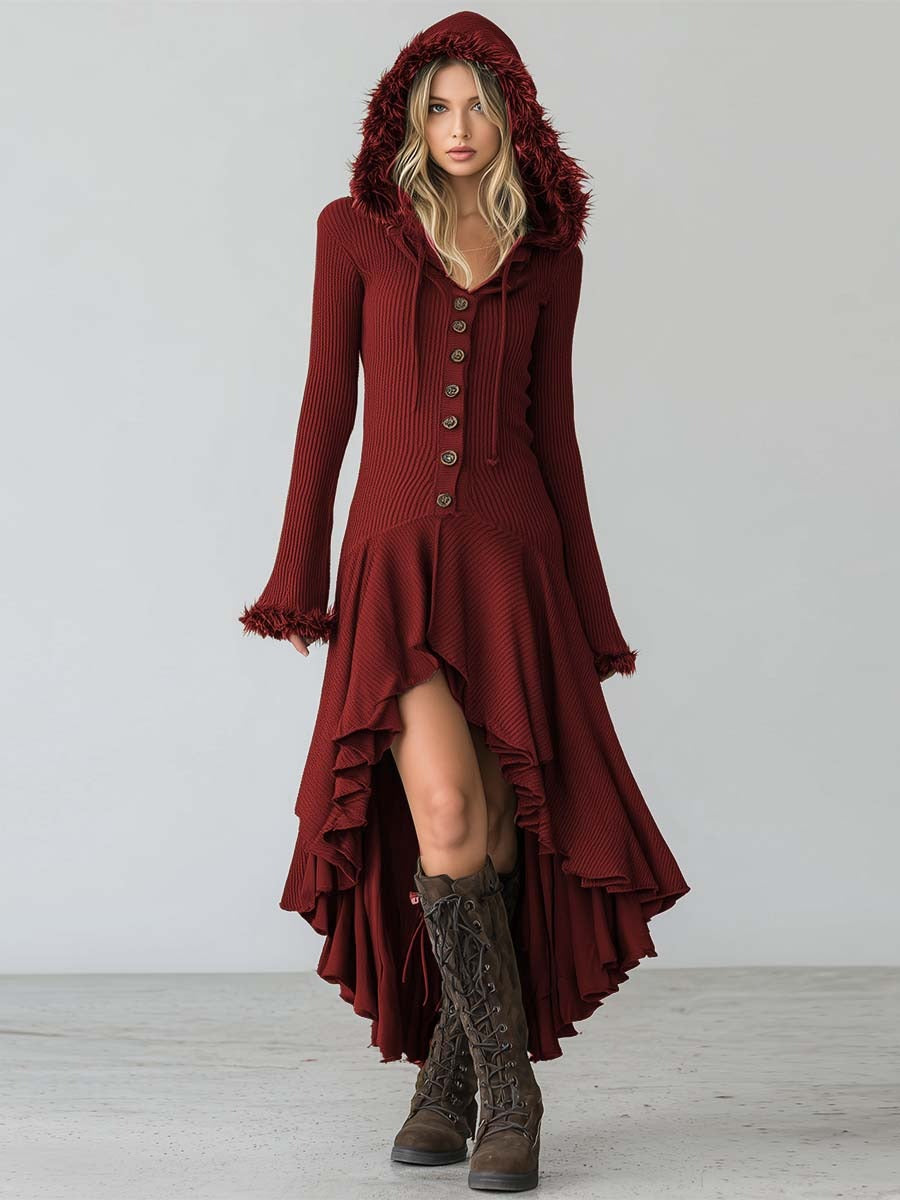 Vintage Black See-through Long-sleeved Velvet Maxi Dress