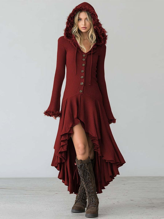 Vintage Black See-through Long-sleeved Velvet Maxi Dress