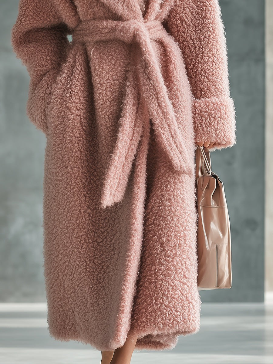 Lazy And Fashionable Pink Teddy Fleece Coat