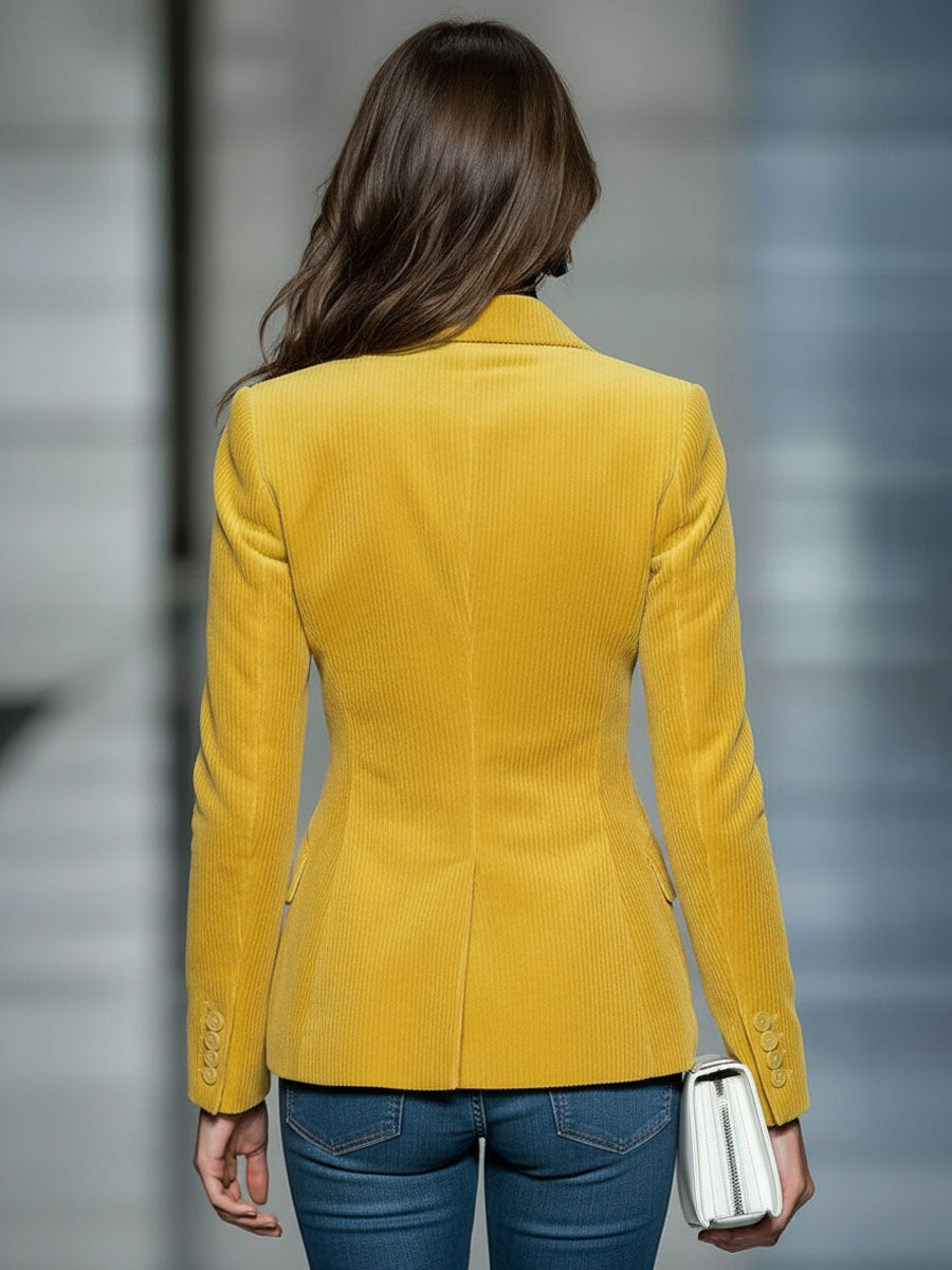 Retro Corduroy One-button Blazer