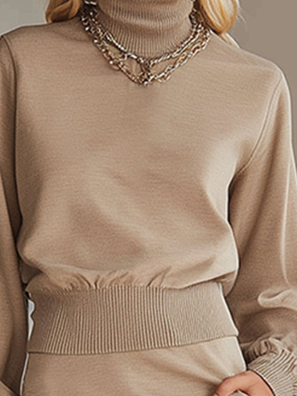 Trendy Urban Sporty Beige Sweatshirt With Denim Trim Maxi Dress