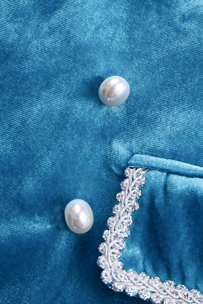 Casual Loose Retro Solid Velvet Set