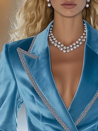 Casual Loose Retro Solid Velvet Set