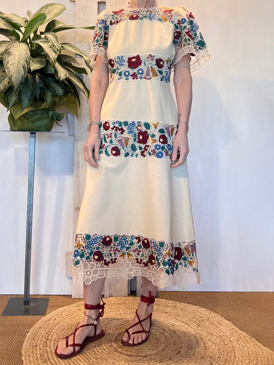 Elegant Flower Lace Patchwork Dress - WOOLX