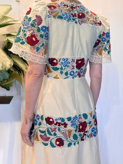 Elegant Flower Lace Patchwork Dress - WOOLX