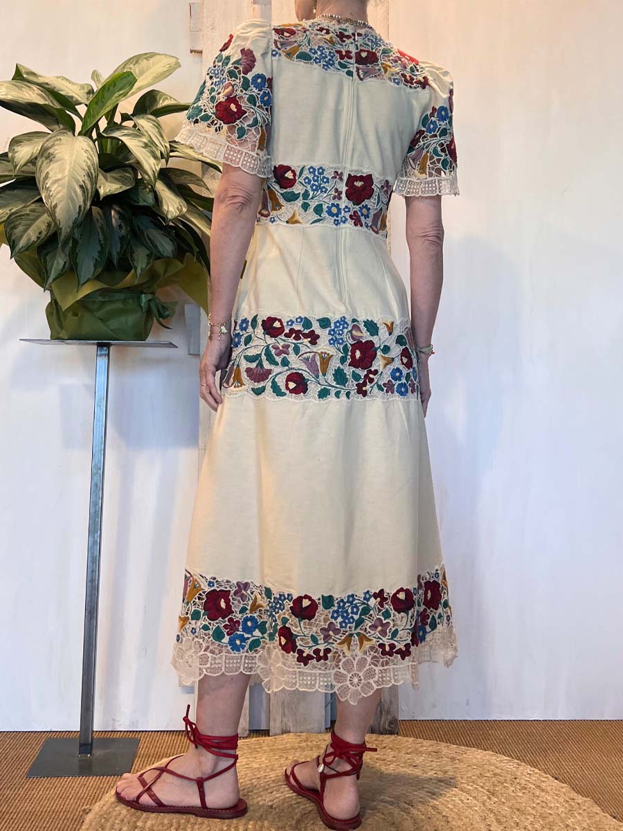 Elegant Flower Lace Patchwork Dress - WOOLX