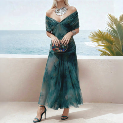 Teal Tie Dye Maxi Dress