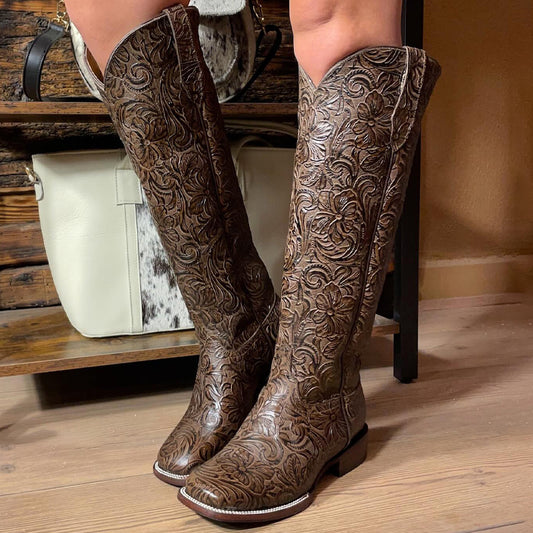 Vintage Boots Thick Heel Knights Boots - WOOLX