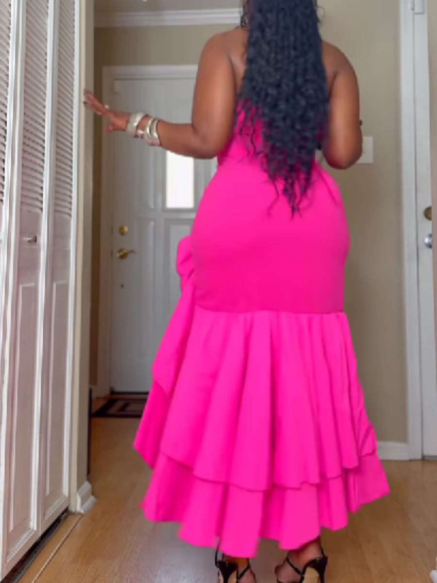 Neck Ruffled Dress - WOOLX