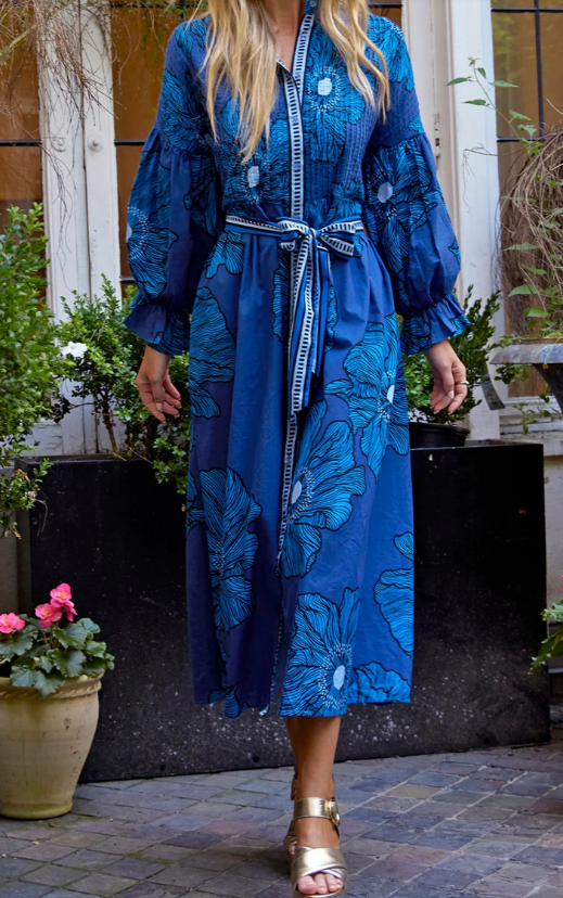 Classy Dress With Lantern Sleeves - WOOLX