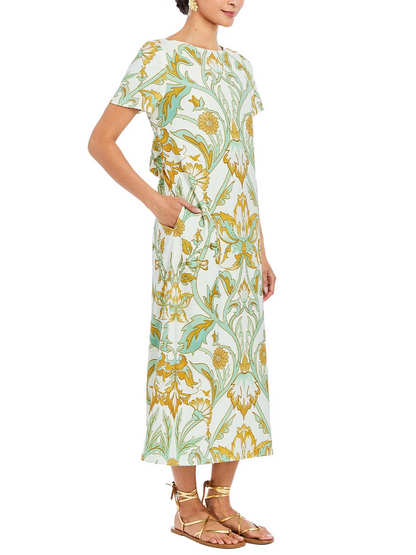 Adria Convertible Stretch Crepe Bow Tie Detail Midi Dress - WOOLX