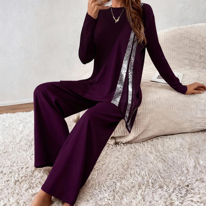 Colorblock Stripe Casual Wear Suit