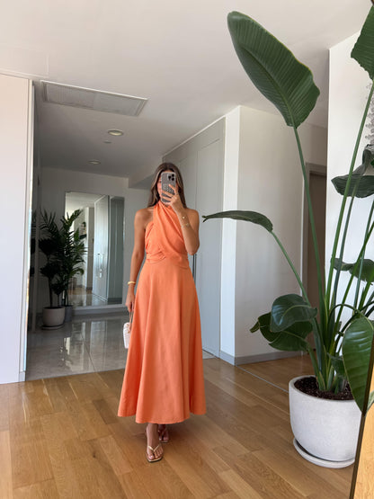 Stunning Red Halter - Neck Maxi Dress - WOOLX