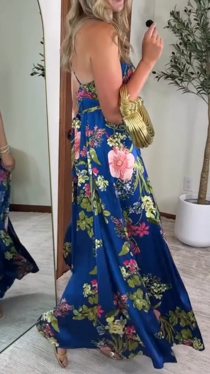 Enchanting Tropical Floral Maxi Dress - WOOLX