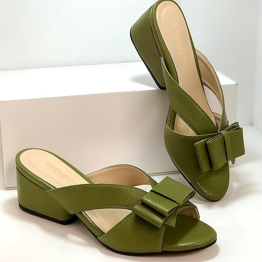 Green block heels - WOOLX